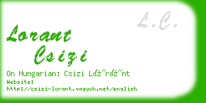 lorant csizi business card